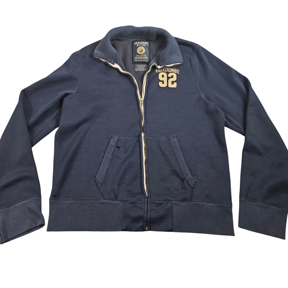 Vintage Abercrombie Fitch Track Jacket Mens XXL Blue Zip Y2K Athletic Athleisure